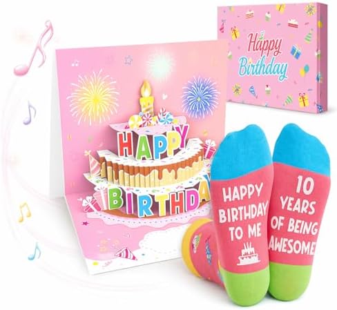 10th Birthday Socks Gift Box Funny for 10 Year Old Girls Boys