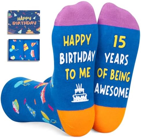 15th Birthday Gift Ideas Socks 15th for 15 Year Old Boys Girls