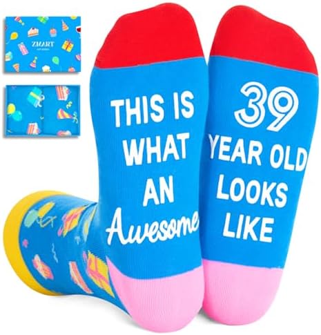 39th Birthday Gifts for Men and Women Socks