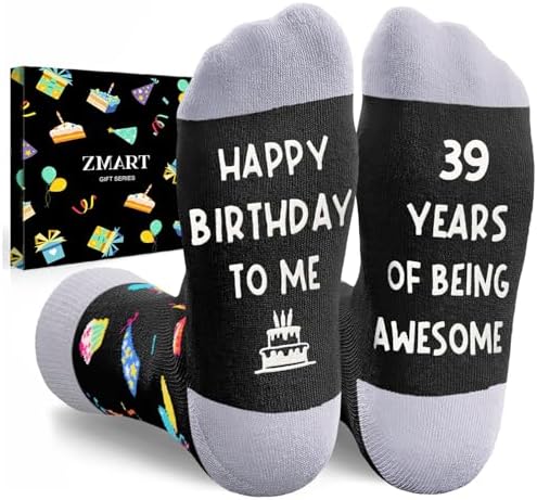 39th Birthday Gifts for Men and Women Unique 39 Year Old Socks
