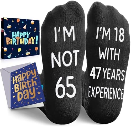 65th Birthday Gift Ideas Funny 65 Year Old Black Socks