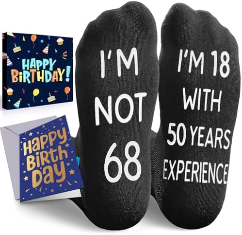 68th Birthday Gift Ideas Funny 68 Year Old Black Socks
