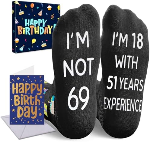 69th Birthday Gift Ideas Funny 69 Year Old Black Socks