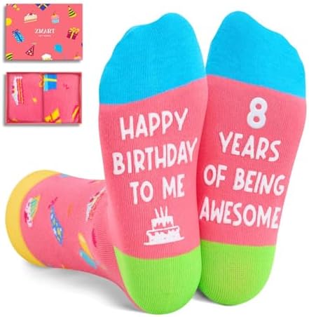 8th Birthday Socks Gift Box