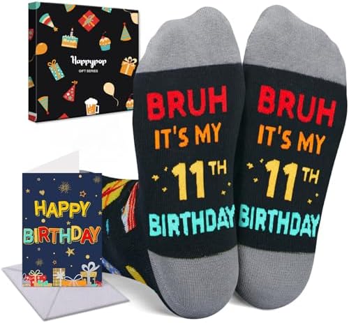 Birthday Socks Gift Set Fun for 11 Year Old Boys and Girls with