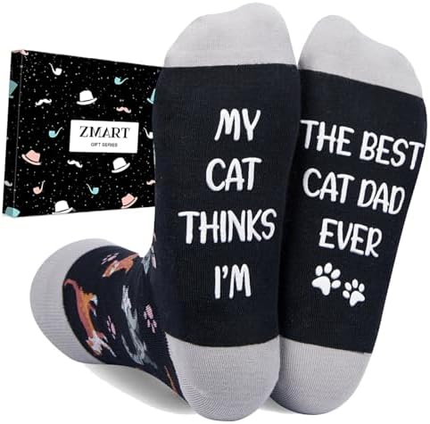 Cat Dad Gifts for Men Funny Novelty Cat Lover for Men Animal Socks
