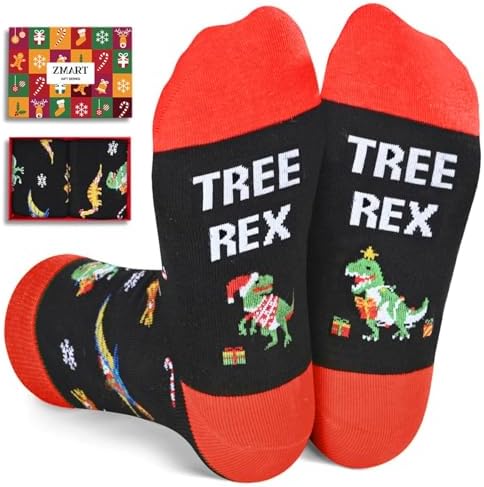 Christmas Dinosaur Gifts for Kids Socks