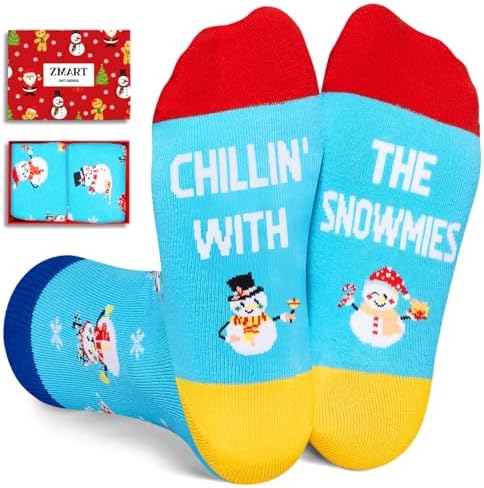 Christmas Gifts for Kids Snowman Socks for 10-12 Years Old