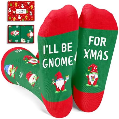 Christmas Socks for Kids Gnome Xmas Gifts for Boy Girl 7-9Y