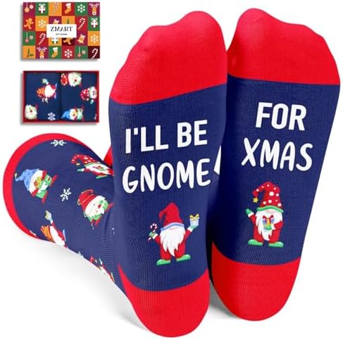 Christmas Socks for Men Women Secret Santa Gnome Gifts for Teens