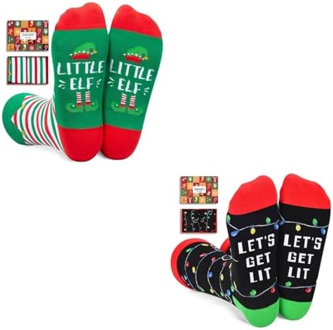 Christmas Stocking Stuffers 2-Pack Elf and Light Socks