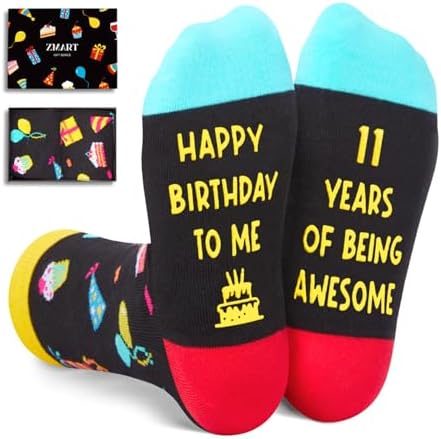 Fun 11th Birthday Socks