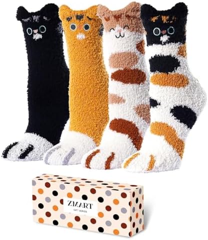 Fuzzy Socks for Women Warm Sleep Fluffy Winter Christmas