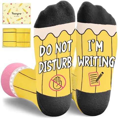 Gifts for Writers Funny Writing Socks Author for Young Writes
