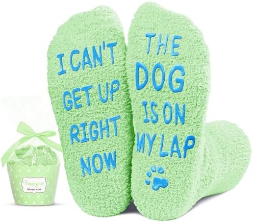 Green Fuzzy Dog Socks