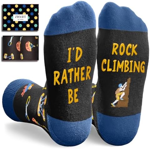 Rock Climbing Gifts Id Rather Be Socks Women Men