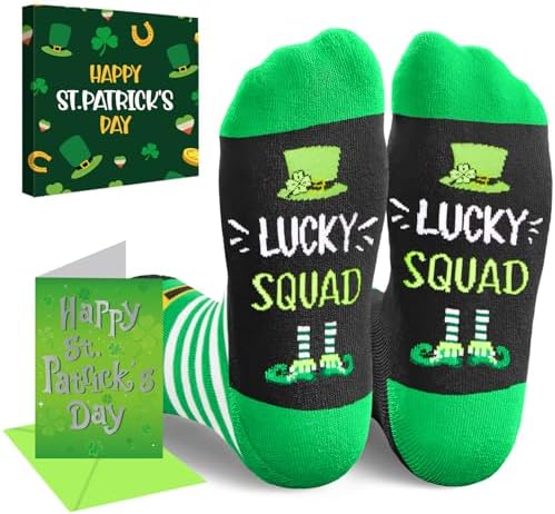St.Patrick's Day Gifts Irish Green Socks for Women Men