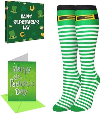 St.Patrick's Day Gifts Irish Socks with Greeting Card