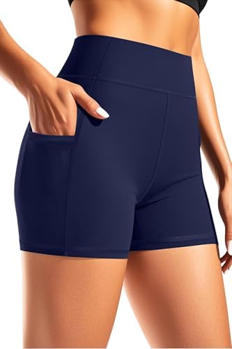 Women 3" High Waisted Swim Board Shorts Quick Dry Boy Bathing Suit
