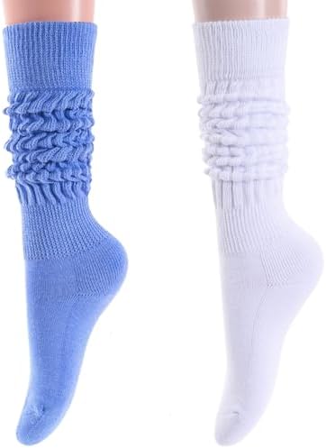 Women's Stack Tube Socks 80s 90s Scrunch Long Knee High