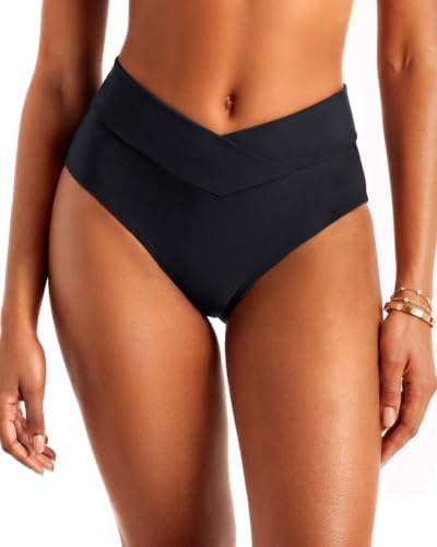 Women's V-Cut High-Waist Bikini Bottom