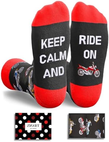 Zmart Motorcycle Gifts for Men - Motorcycle Socks, Funny Gifts for